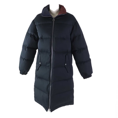 美品 サルヴァトーレフェラガモ リバーシブル ダウンコート ネイビー 38