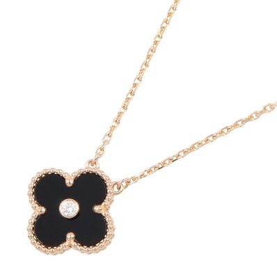 ヴァンクリーフ&アーペル Van Cleef & Arpels ヴィンテージアルハンブラ オニキス 1PD ネックレス ネックレス ジュエリー K18PG(ピンクゴールド) ダイヤモンド オニキス レディース ゴールド系 / ブラック系