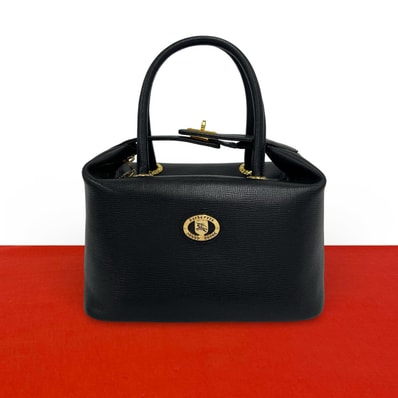 BURBERRY バーバリー ロゴ 金具 ノバチェック 柄 レザー ハンドバッグ ブラック
08681