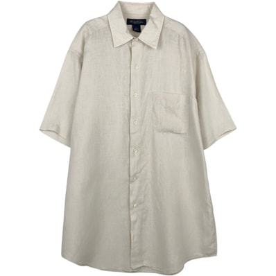 古着 ブルックスブラザーズ Brooks Brothers IRISH LINEN 半袖 リネンシャツ メンズM相当/eaa655801