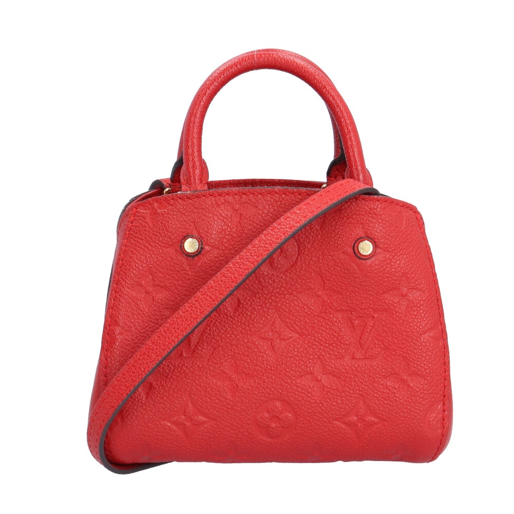 ルイヴィトン モンテーニュナノ ショルダーバッグ モノグラムアンプラント M50865 レッド レディース LOUIS VUITTON  中古