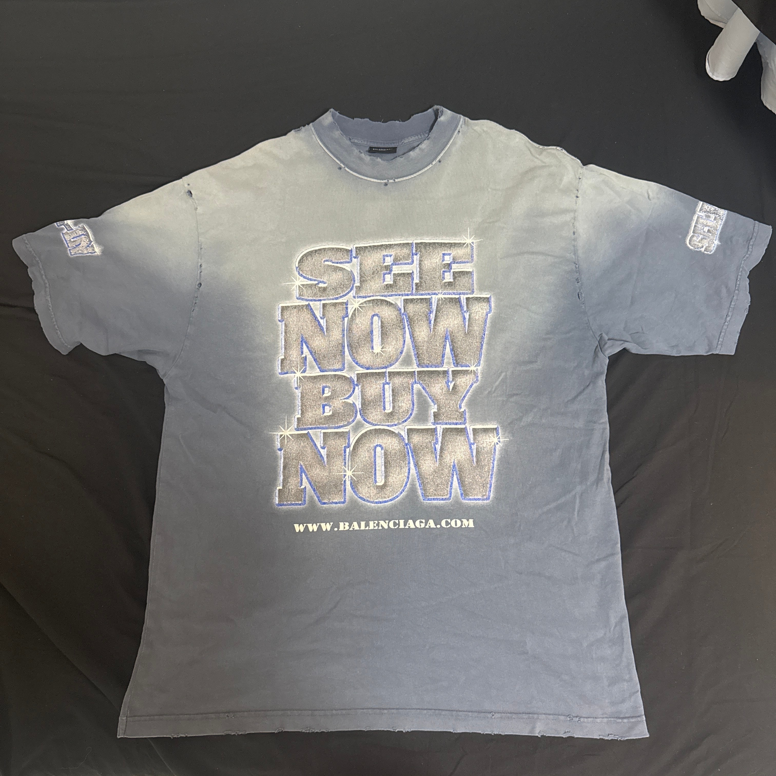 BALENCIAGA Snbn Large Fit T-Shirt "Blue"