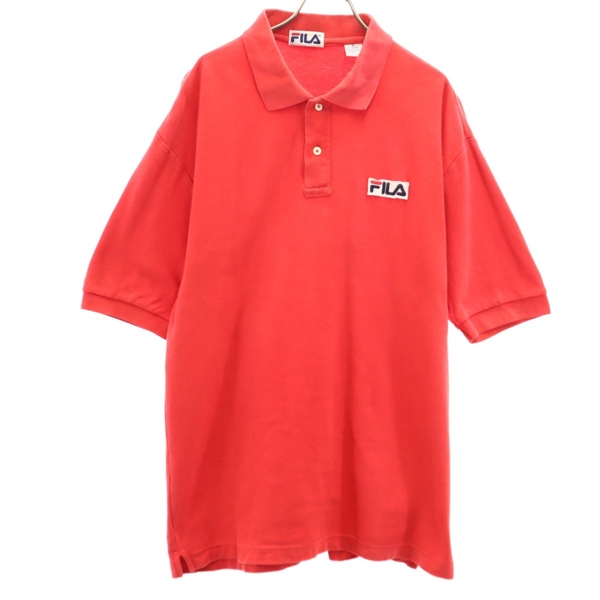 FILA フィラ 90s USA製 オールド 半袖 ポロシャツ M レッド