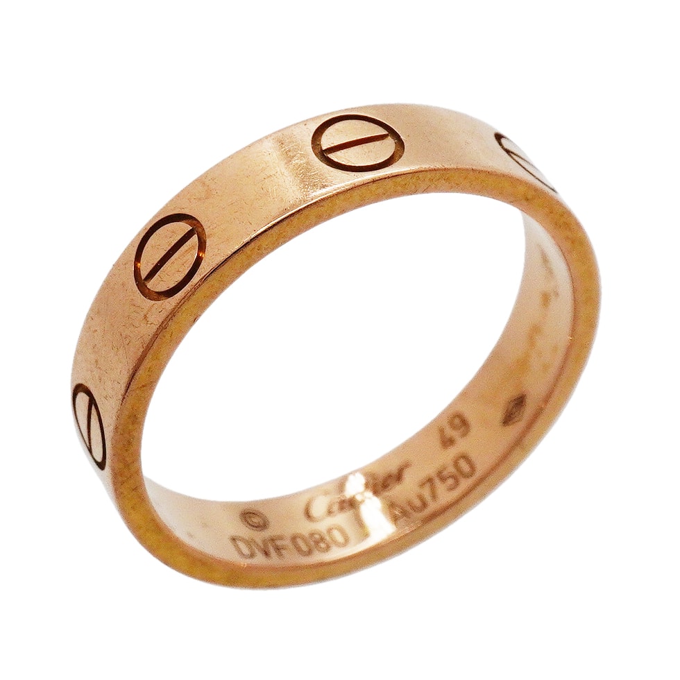 【6jgb0377】カルティエ リング ミニラブ K18PG ピンクゴールド #49【中古】レディース