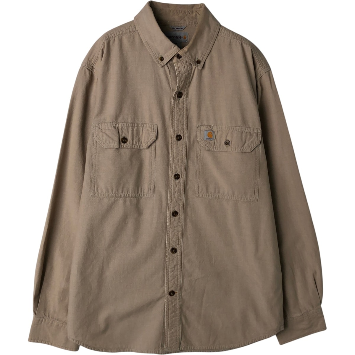 古着 カーハート Carhartt RELAXED FIT 長袖 ボタンダウン ワークシャツ メンズM相当/eaa628740
