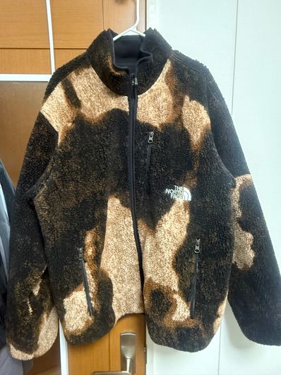 Supreme x The North Face Bleached Denim Print Fleece Jacket "Black"