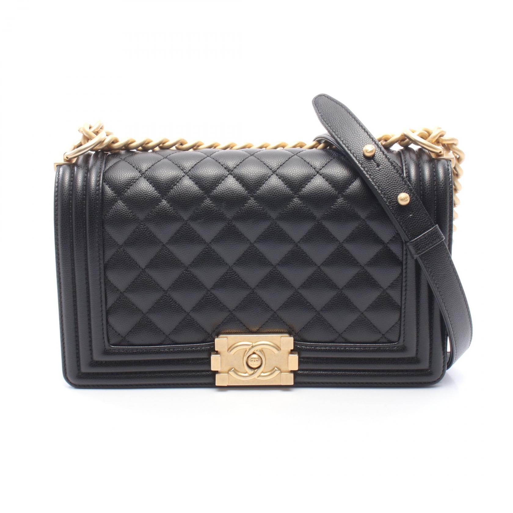 シャネル CHANEL ボーイシャネル ショルダーバッグ バッグ キャビアスキン(グレインドカーフ) レディース ブラック系 A67086 【中古】
