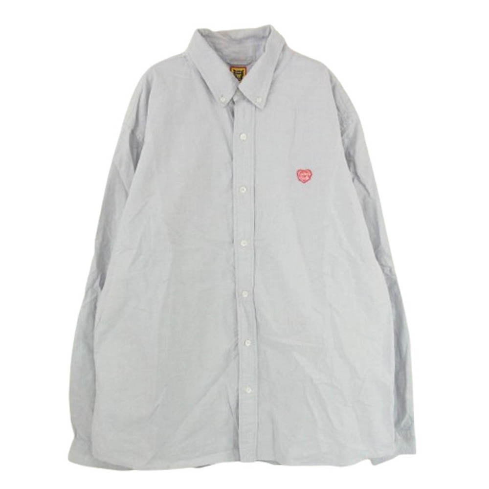 HUMAN MADE ヒューマンメイド 長袖シャツ HM28SH006 Oxford BD Shirt オックスフォード ボタンダウン シャツ ライトブルー系 XL【中古】