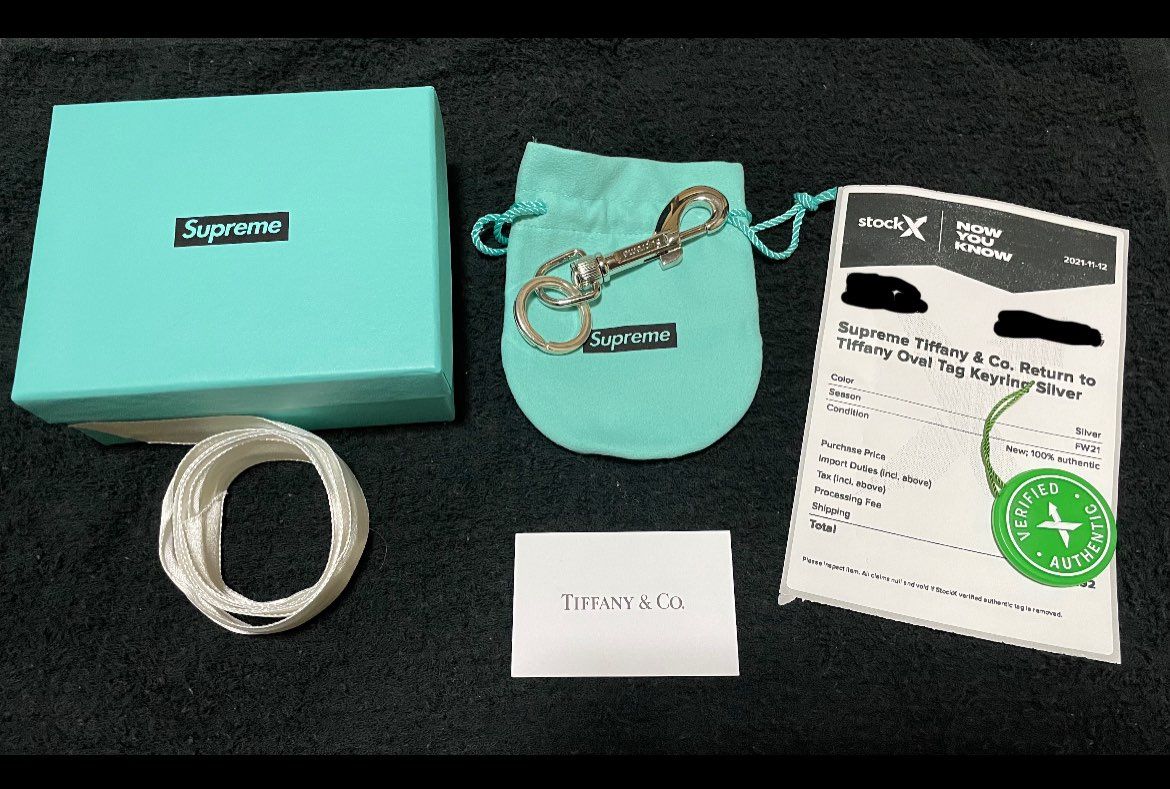 Supreme / Tiffany & Co. Return to Tiffany Oval Tag Keyring "Silver"