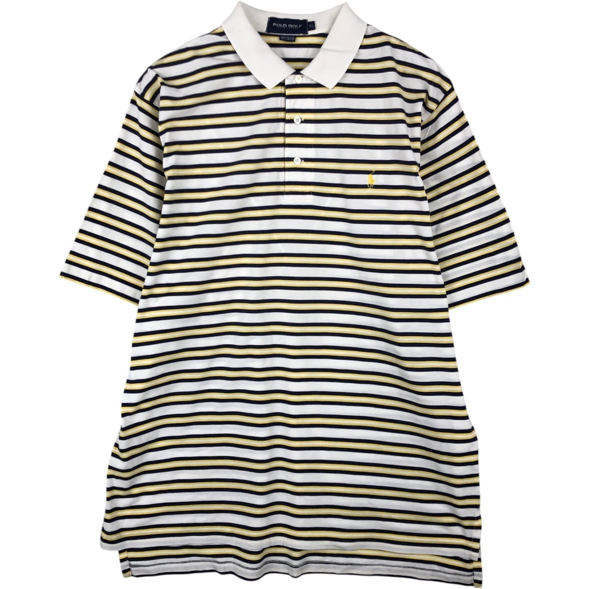 古着 ラルフローレン Ralph Lauren POLO GOLF ポロゴルフ マルチボーダー 半袖 ボーダー ポロシャツ メンズXL相当/eaa620837