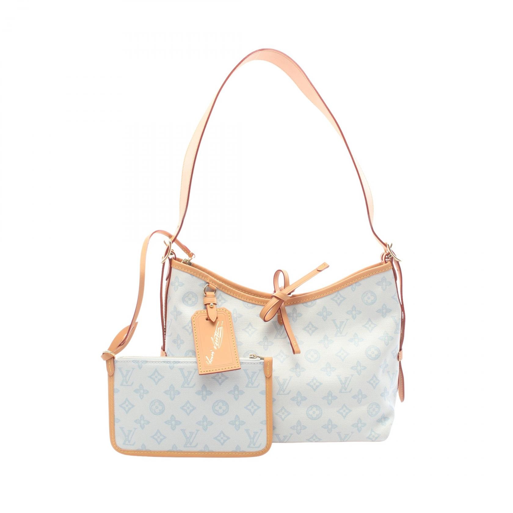 ルイ・ヴィトン LOUIS VUITTON キャリーオールPM モノグラムオリジン ブルークーリエ ショルダーバッグ バッグ PVCコーティングキャンバス レザー レディース ブルー系 M27532 【中古】