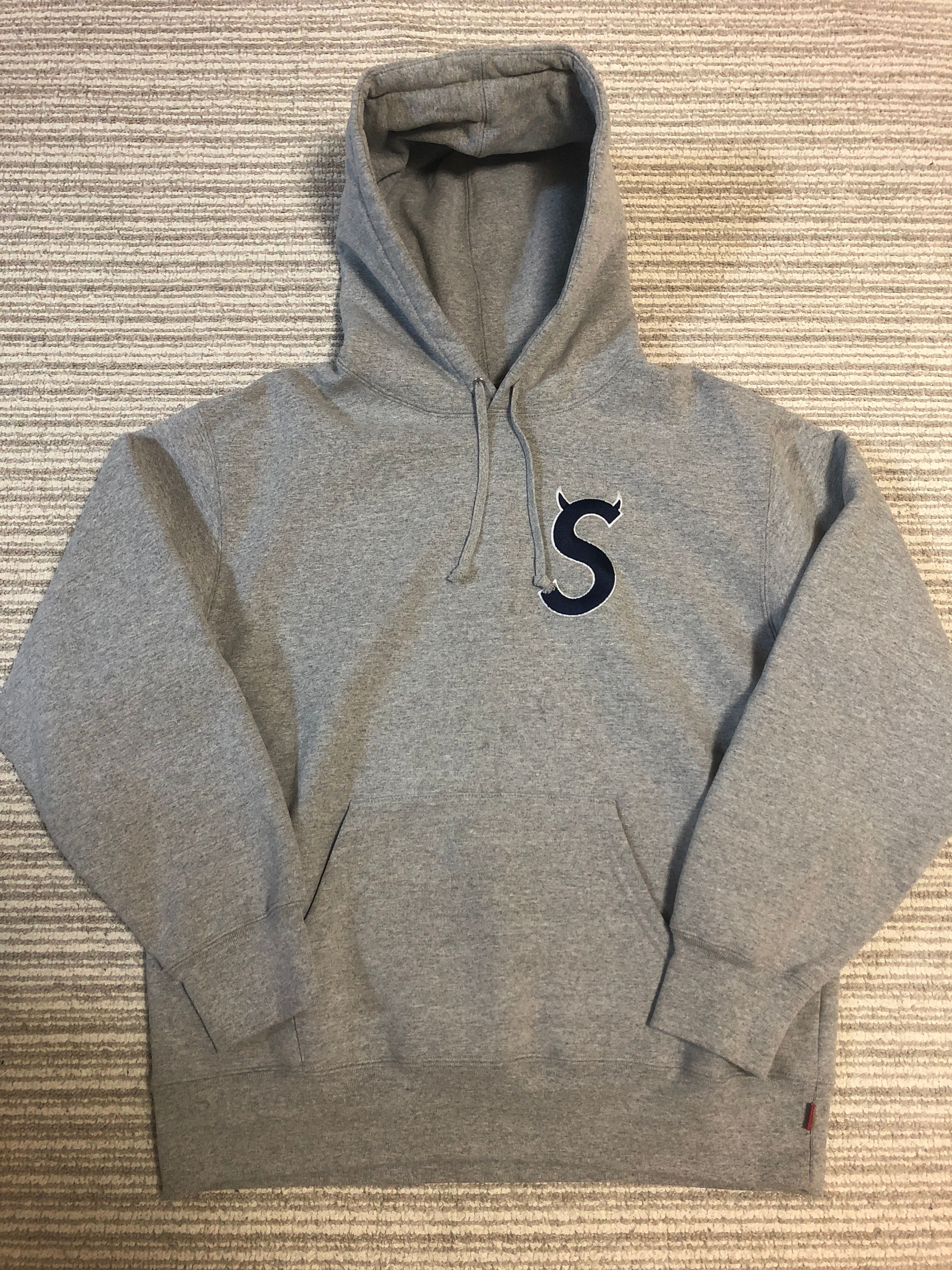 Supreme S Logo Hooded Sweatshirt "Heather Grey" (22FW)