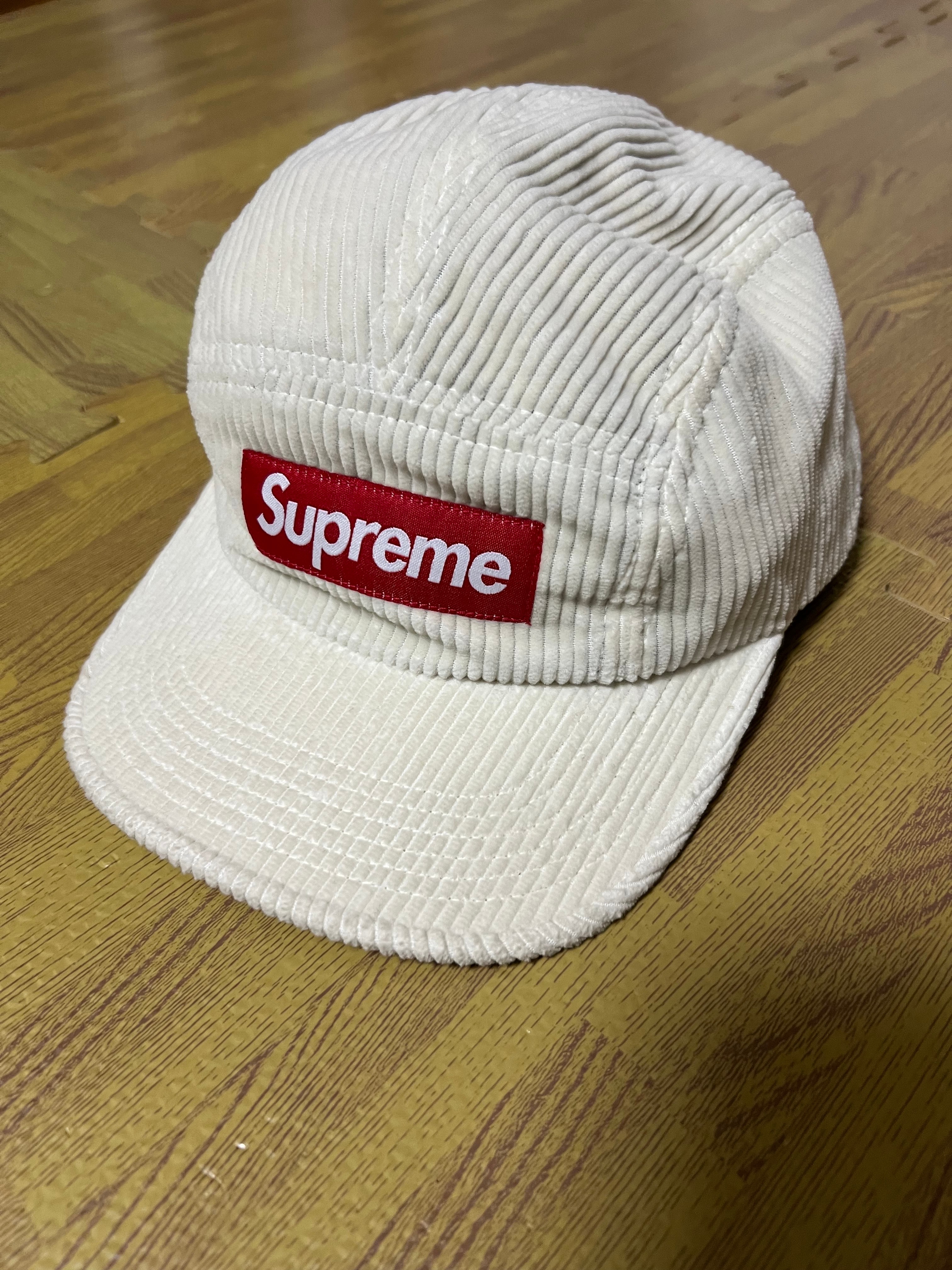 Supreme Corduroy Camp Cap "White" (24FW)