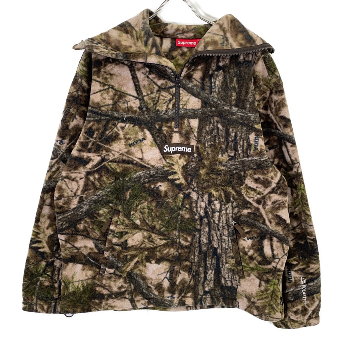 シュプリーム 25FW リアルツリー POLARTEC FACE MASK HALF ZIP HOODED L