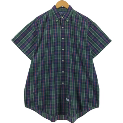 古着 ラルフローレン Ralph Lauren 半袖 ボタンダウン チェックシャツ メンズL相当/eaa536076
