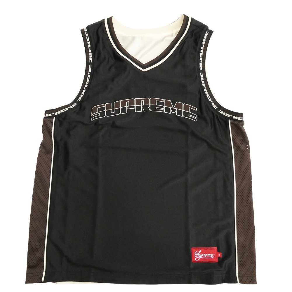 Supreme シュプリーム タンクトップ 22SS Reversible Basketball Jersey リバーシブル バスケットボール ジャージ ブラック系 ブラウン系 XL【中古】