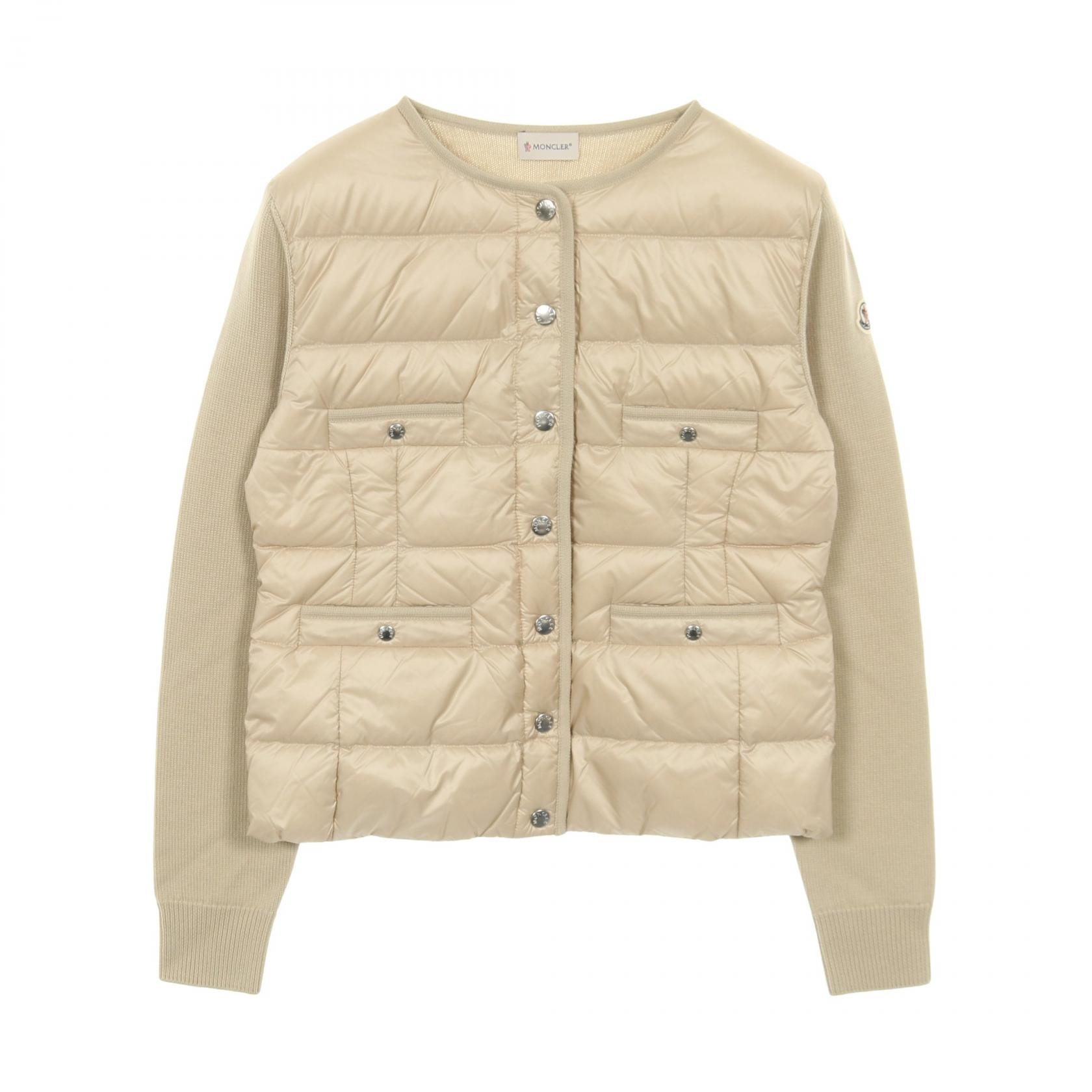 モンクレール MONCLER カーディガン ダウンジャケット 衣料品 アウター ナイロン ウール レディース ベージュ系 9B00026M1131200M 【新品】