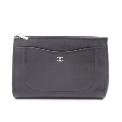 シャネル CHANEL ココマーク セカンドバッグ クラッチバッグ バッグ レザー レディース ブラック系 【中古】