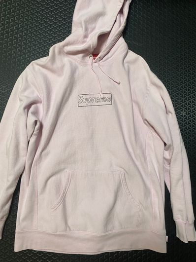 Supreme KAWS Chalk Logo Hooded Sweatshirt "Pink"(2021)