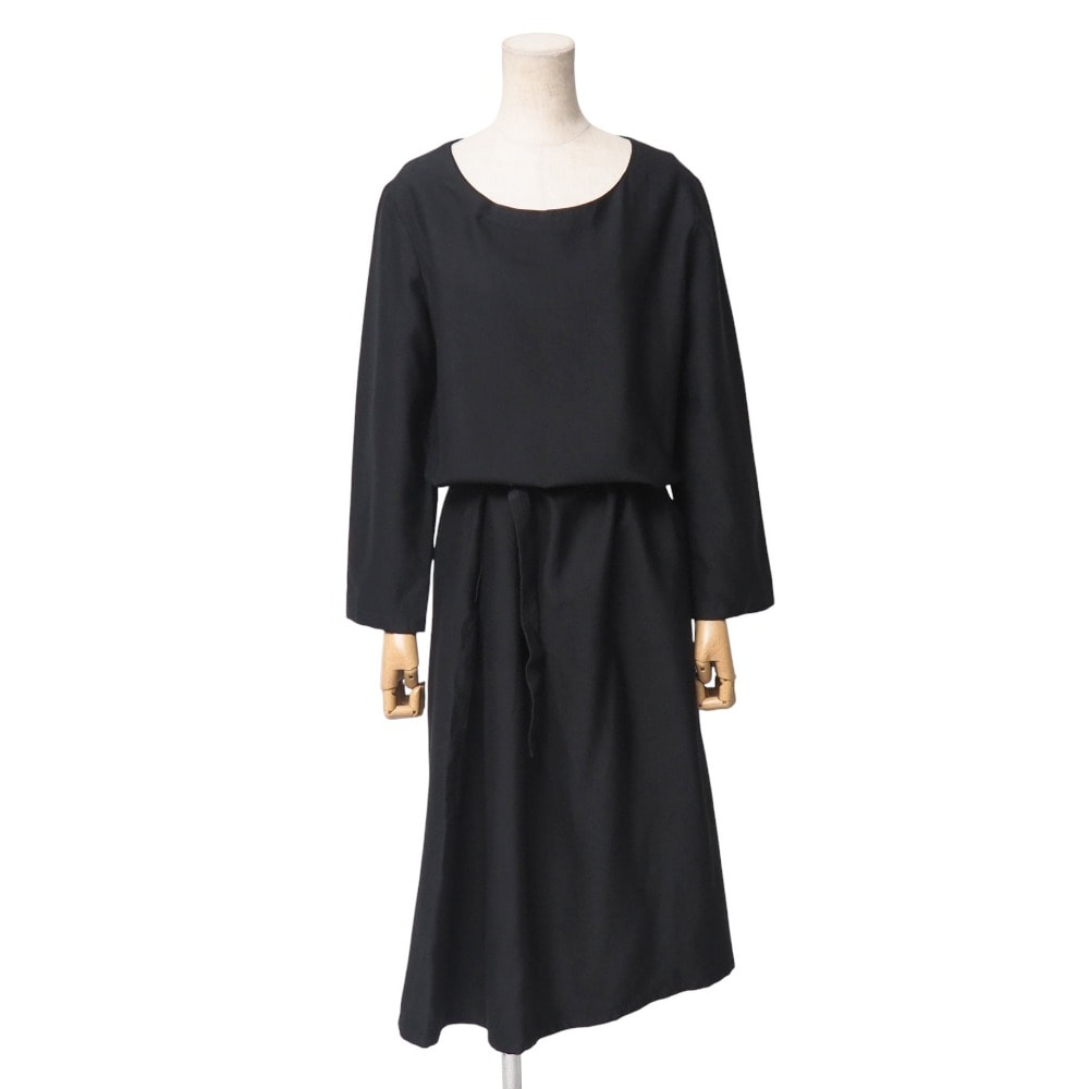 Yohji Yamamoto +NOIR ヨウジヤマモト プリュス ノアール ワンピース サイズ2 ウール シルク ギャバジン ブランド古着【中古】20251021/RA6205
