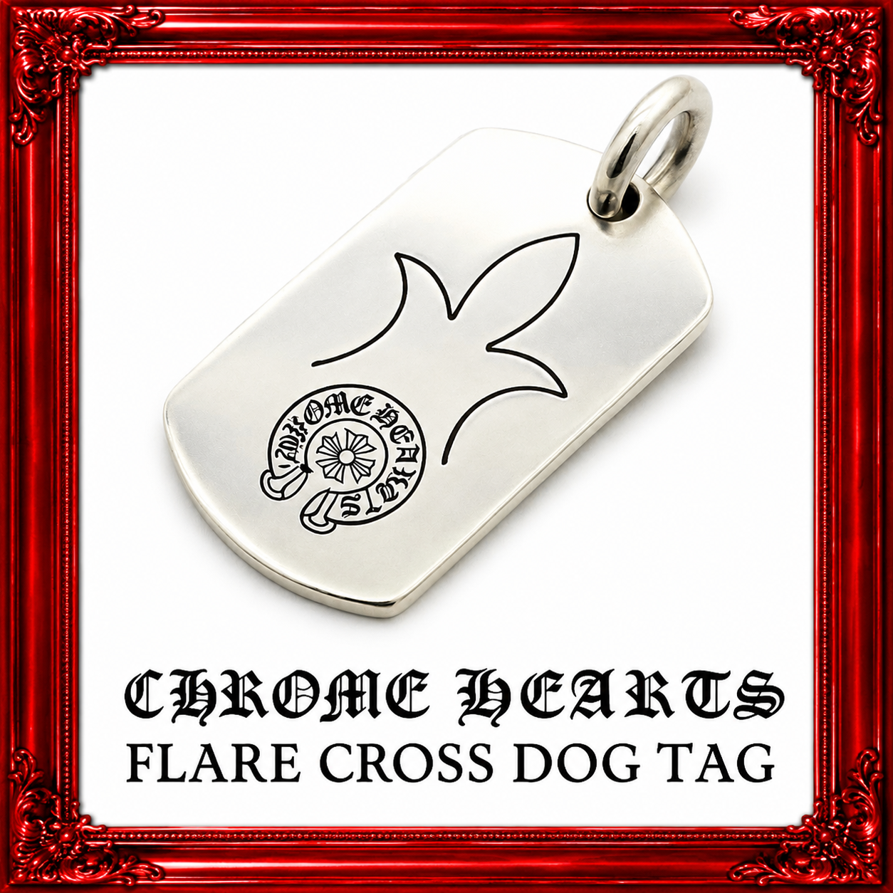 Chrome Hearts Dog Tag Fleurknee "Silver"