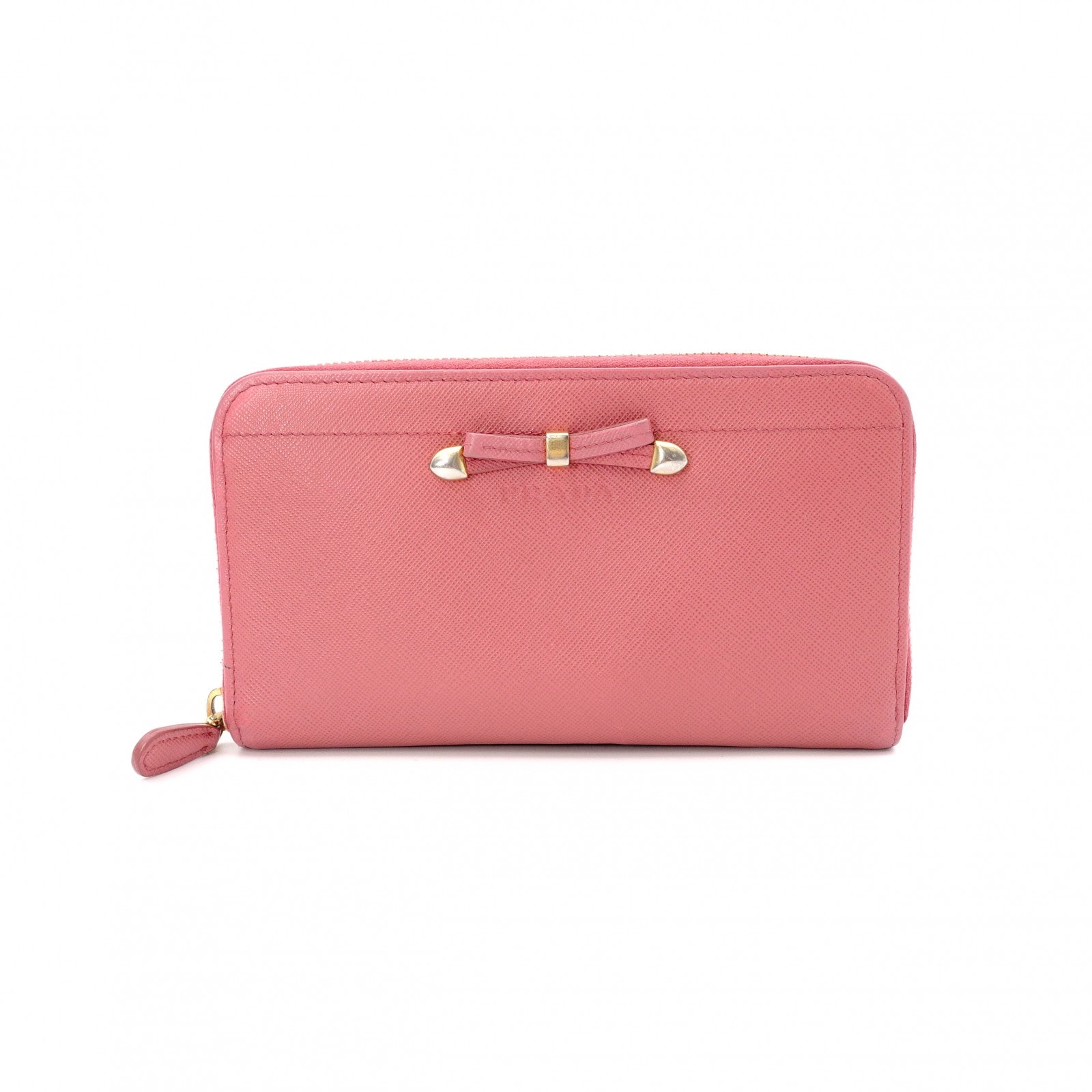 プラダラウンドファスナー サフィアーノレザー長財布 レディース