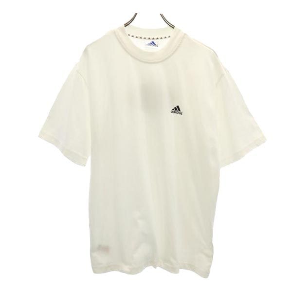 adidas アディダス ロゴプリント 半袖 Tシャツ L ホワイト系