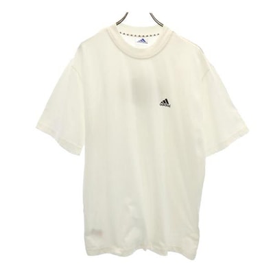 adidas アディダス ロゴプリント 半袖 Tシャツ L ホワイト系