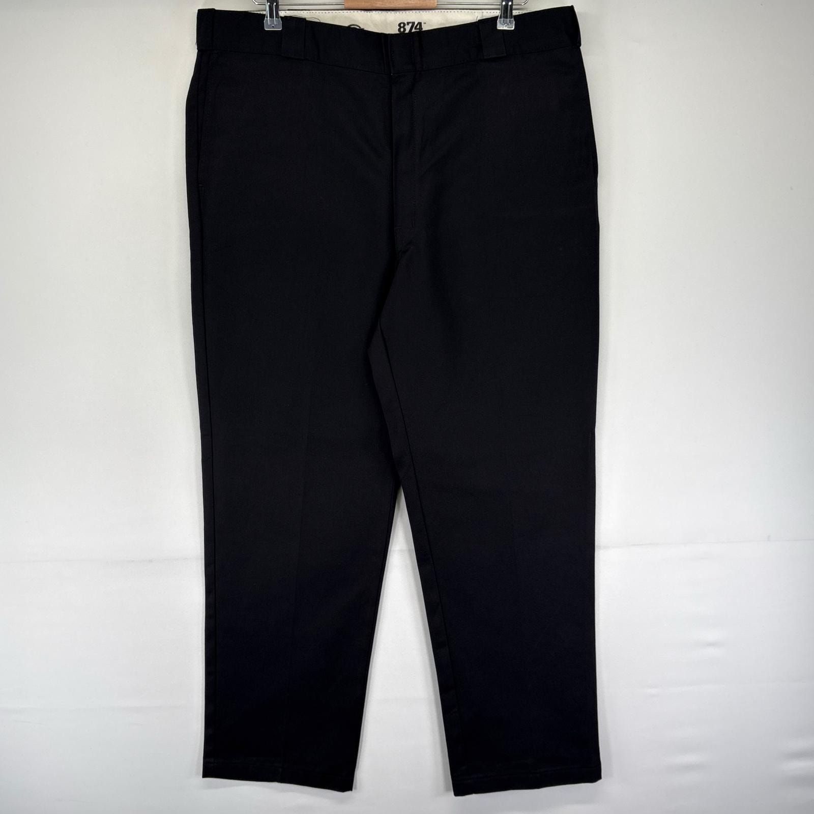 古着 ディッキーズ Dickies パンツ ワークパンツ ストレート 大きいサイズ ジッパーフライ チノパン 874 W40 L32  ブラック系 メンズ