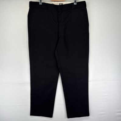 古着 ディッキーズ Dickies パンツ ワークパンツ ストレート 大きいサイズ ジッパーフライ チノパン 874 W40 L32 ブラック系 メンズ