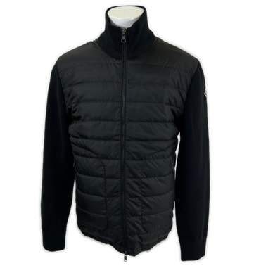 モンクレール 【新品同様/25年製】K20919B50700 CARDIGAN TRICOT ニット/ナイロン切替 ジップアップ ダウンジャケット L