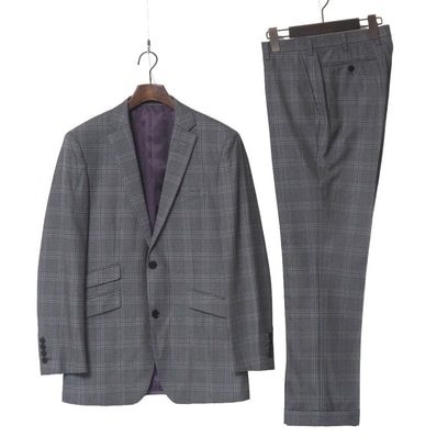 ■美品■BURBERRY BLACK LABEL バーバリーブラックレーベル パンツスーツ サイズ92-76-170 38R チェック柄 テーラードジャケット スラックス ブランド古着【中古】20260126/RA7284