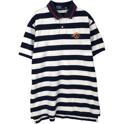 古着 ラルフローレン Ralph Lauren POLO by Ralph Lauren 半袖 ボーダー ポロシャツ メンズXL相当/eaa644204