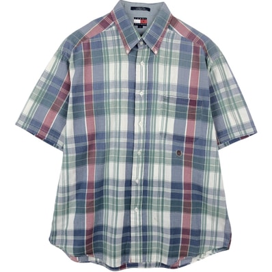 古着 00年代~ トミーヒルフィガー TOMMY HILFIGER 半袖 ボタンダウン チェックシャツ メンズL相当/eaa668708