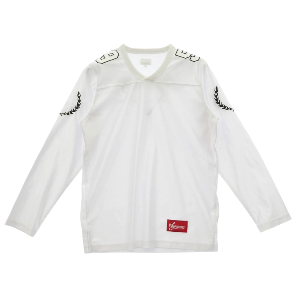 Supreme シュプリーム 14AW ワングラム期 El Dorado Football Top エルドラド フットボール トップ ロゴ刺繍 ロングスリーブ ナイロン 長袖 Tシャツ ホワイト系 M【中古】