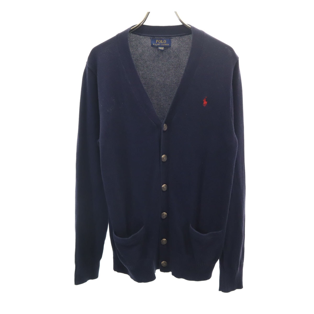 POLO RALPH LAUREN ポロラルフローレン 長袖 Vネック カーディガン XL ネイビー