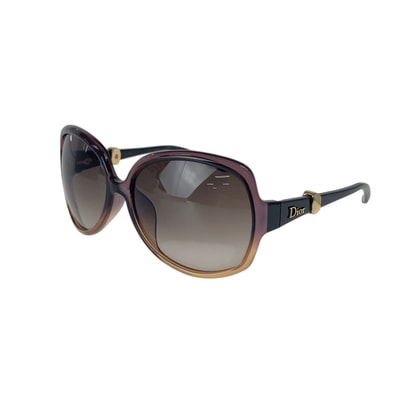 美品 Dior ディオール グラデーション ブラウン プラスチック サングラス バタフライ 1-0294267 【中古】