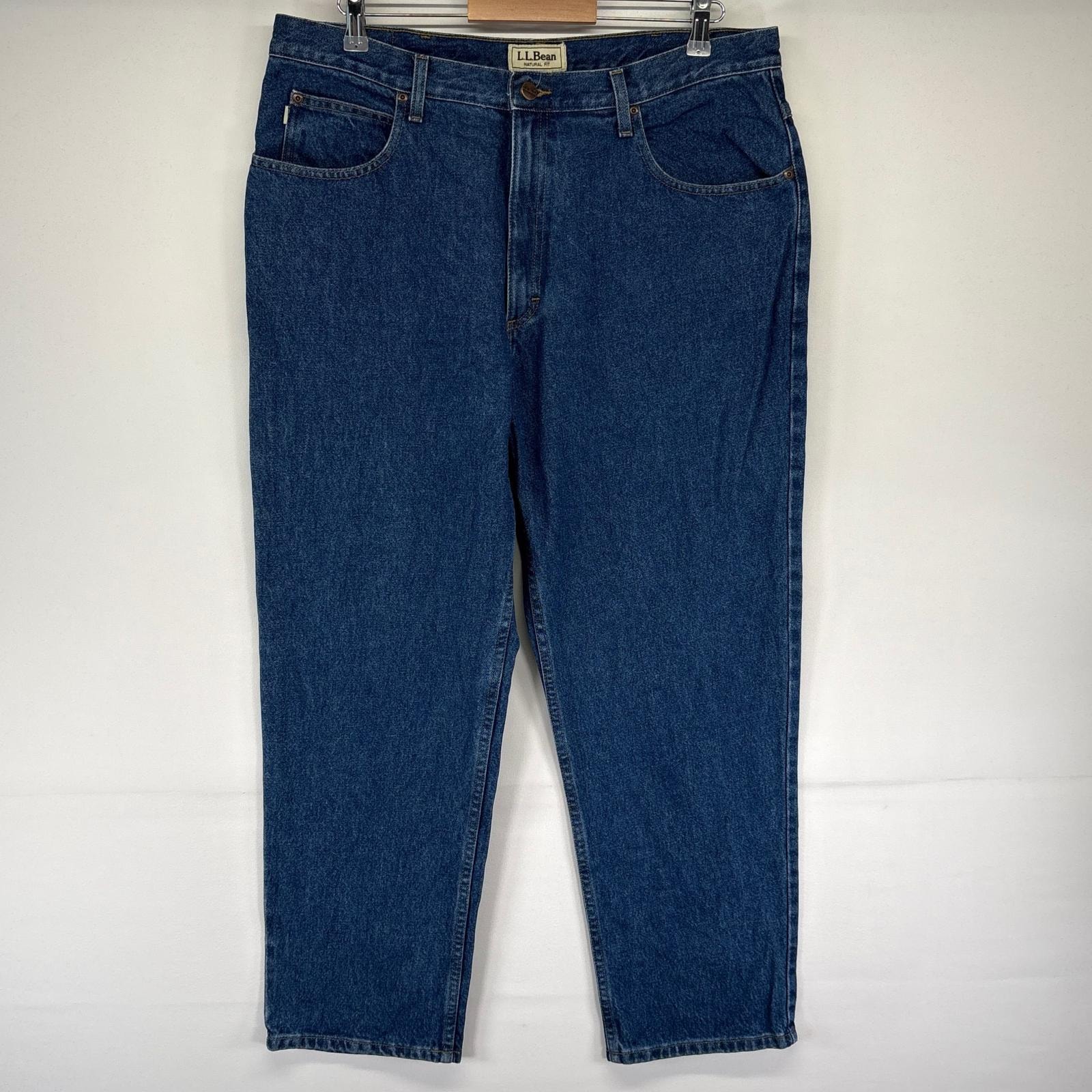 古着 エルエルビーン L.L.Bean デニム パンツ ストレート 5ポケット 大きいサイズ ジーパン ジーンズ W38L29  ブルー系 メンズ