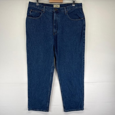 古着 エルエルビーン L.L.Bean デニム パンツ ストレート 5ポケット 大きいサイズ ジーパン ジーンズ W38L29 ブルー系 メンズ