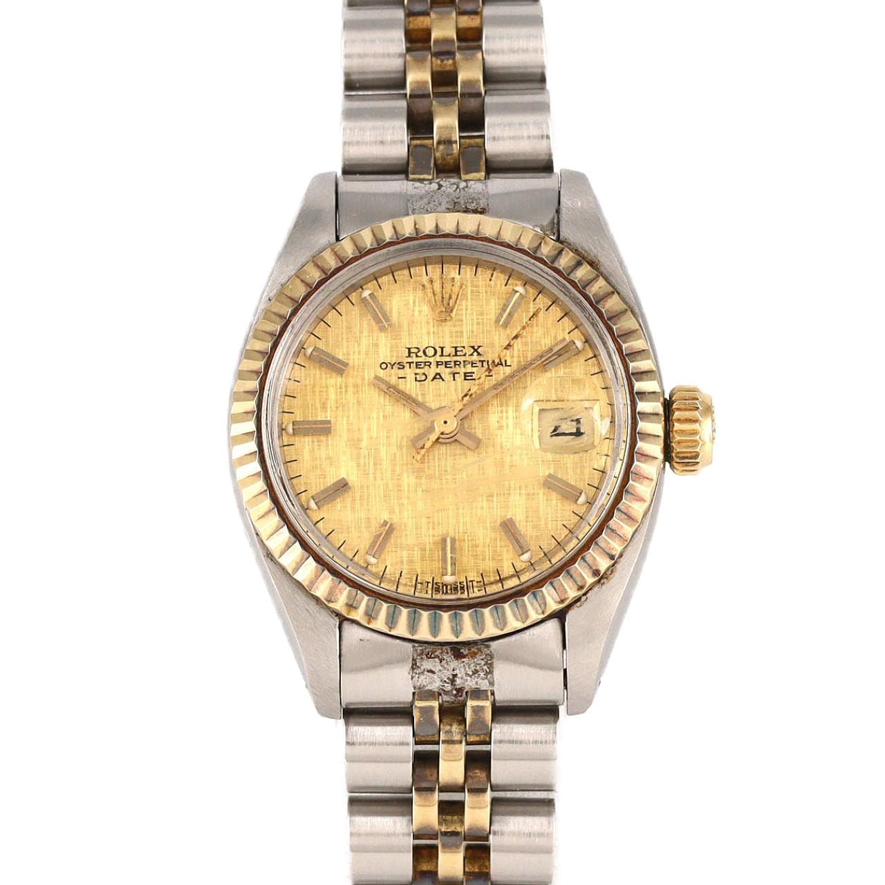 【ノーメンテナンス還元価格】ロレックス オイスターパーペチュアルデイト 6917 SSxYG 自動巻