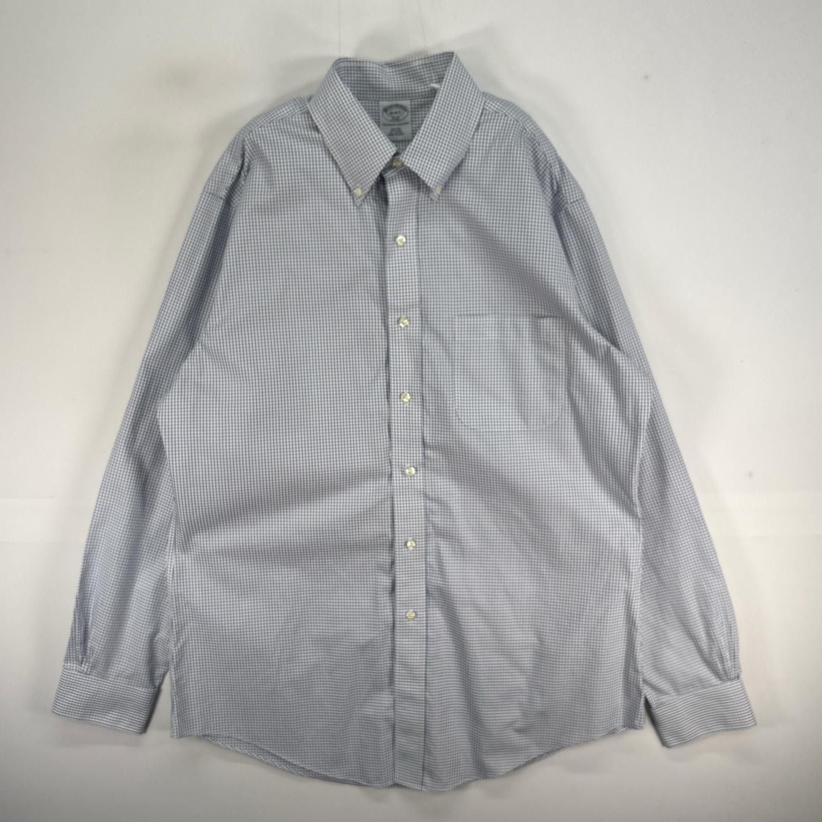 古着 ブルックスブラザーズ Brooks Brothers 長袖シャツ ボタンダウン 346 SLIM FIT L  ブルー系 チェック メンズ