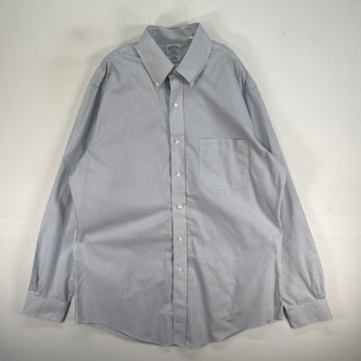 古着 ブルックスブラザーズ Brooks Brothers 長袖シャツ ボタンダウン 346 SLIM FIT L ブルー系 チェック メンズ