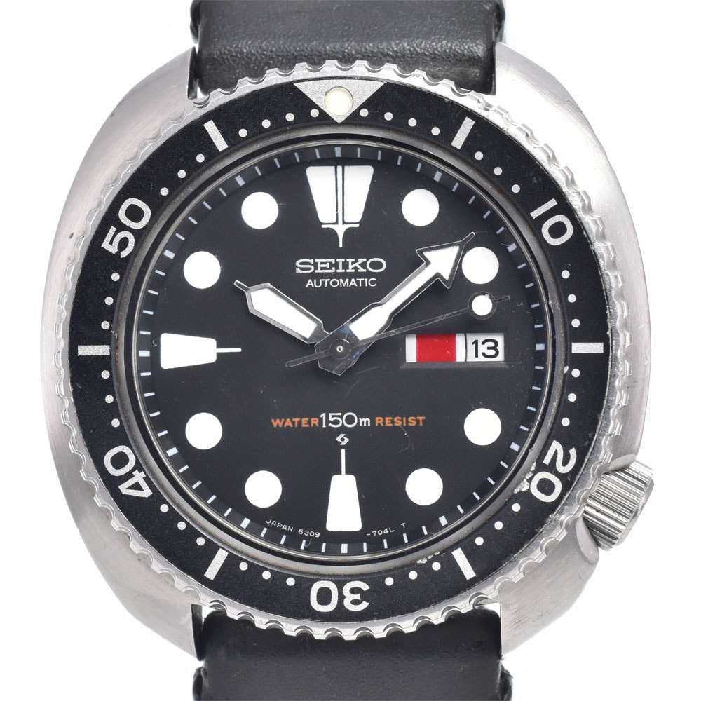 セイコー SEIKO 6309-7040 3rd ダイバー 150m Cal.6309A ブラック 自動巻き メンズ 腕時計 Q#148907