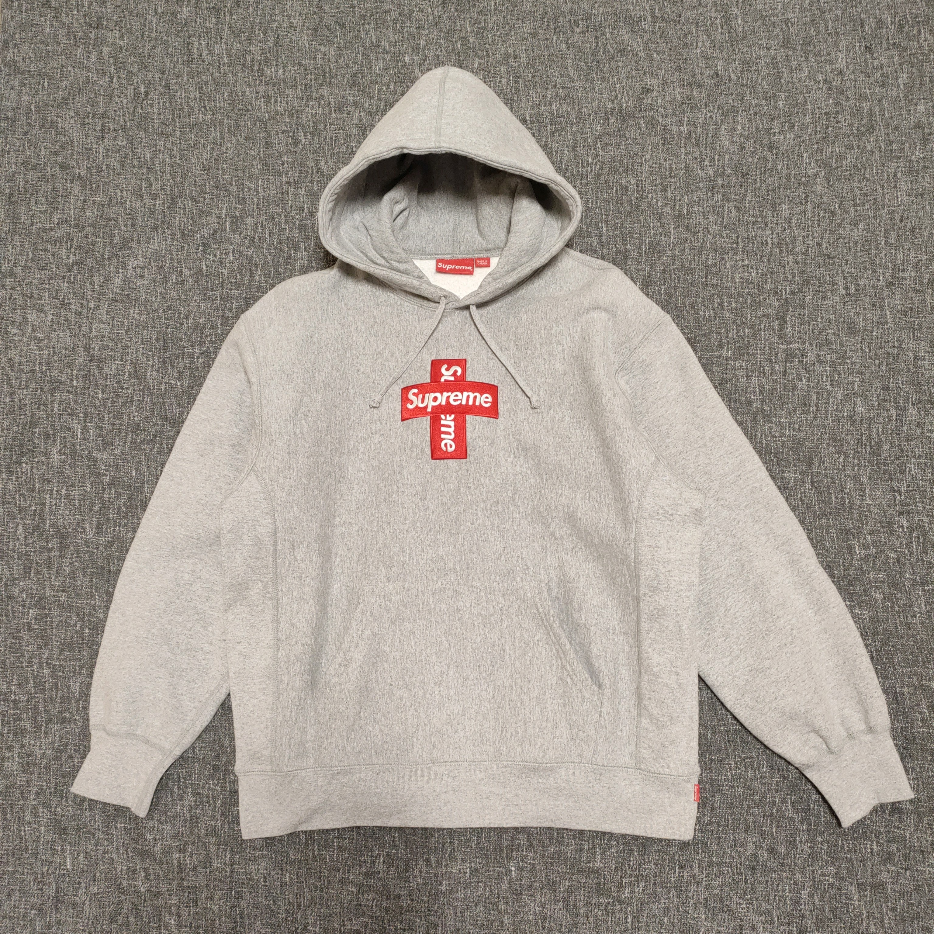 Supreme Cross Box Logo Hooded Sweatshirt "Grey"