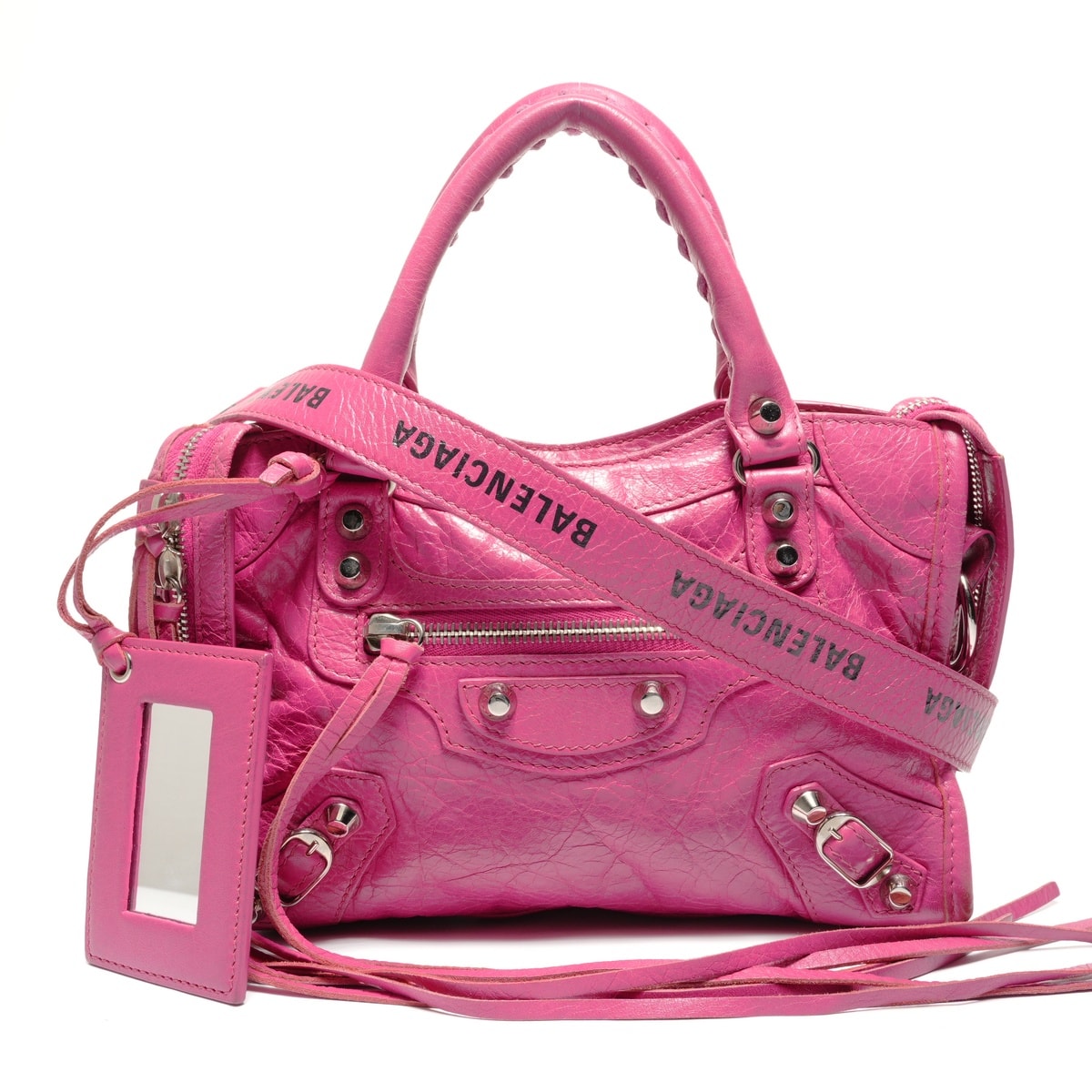 バレンシアガ BALENCIAGA シティ 2way ロゴプリント ショルダーバッグ【中古】