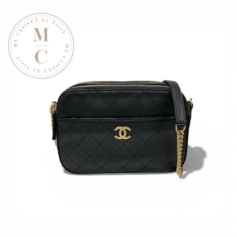 シャネル CHANEL バッグ ショルダーバッグ ブラック ゴールド マトラッセ ココマーク チェーンショルダー