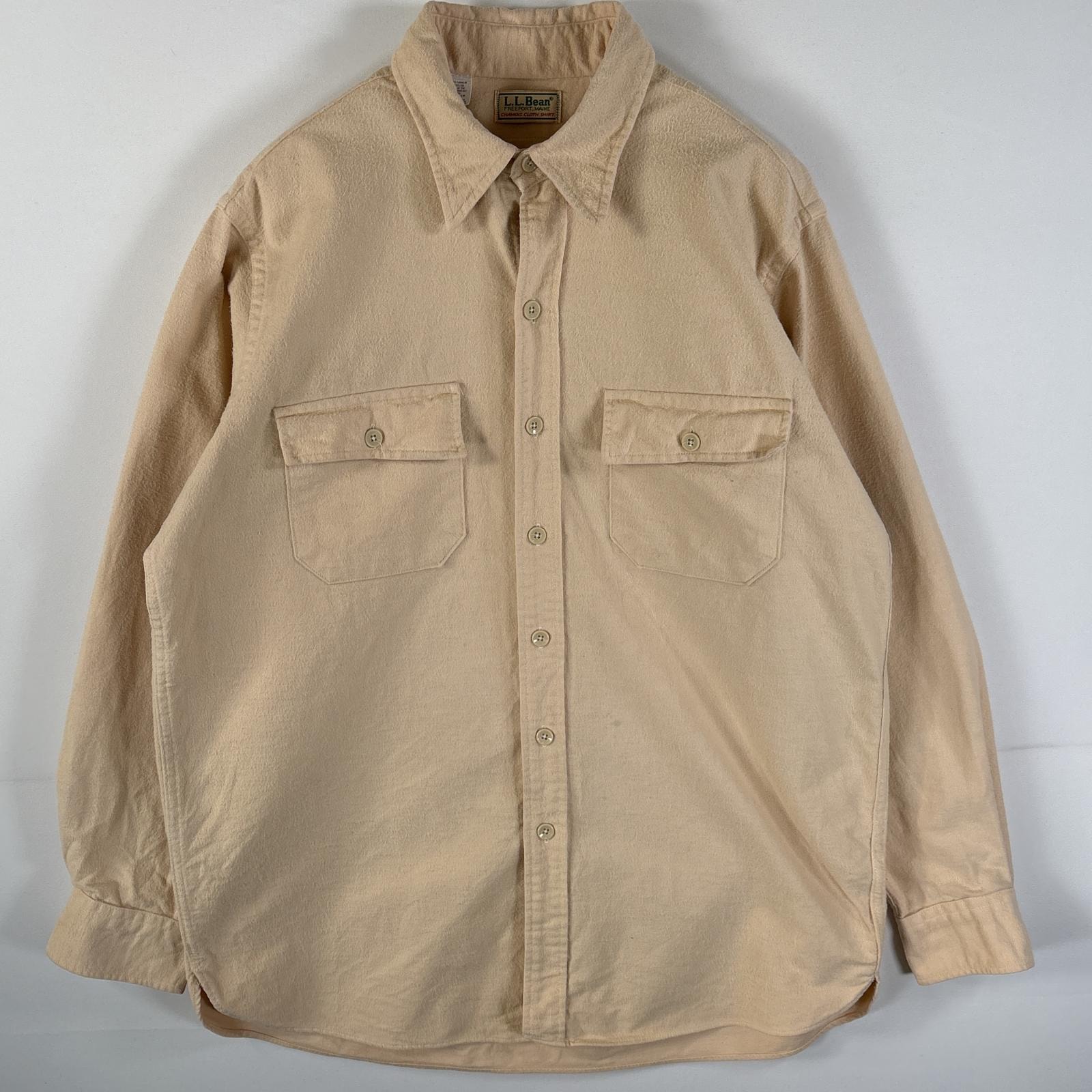 古着 90's~00's/90年代~00年代 エルエルビーン L.L.Bean USA製 コットンシャツ 起毛加工 大きいサイズ 16 1/2 XL  ベージュ メンズ