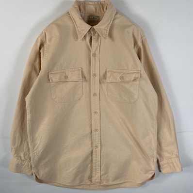 古着 90's~00's/90年代~00年代 エルエルビーン L.L.Bean USA製 コットンシャツ 起毛加工 大きいサイズ 16 1/2 XL ベージュ メンズ