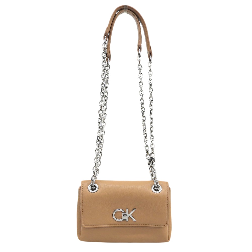 カルバンクライン 新品同様 RE-LOCK SM CONV SHOULDER BAG ショルダーバッグ レディース ブラウン 4500545318