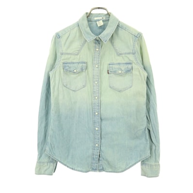 Levi's リーバイス 長袖 デニム ウエスタンシャツ S ブルー系
